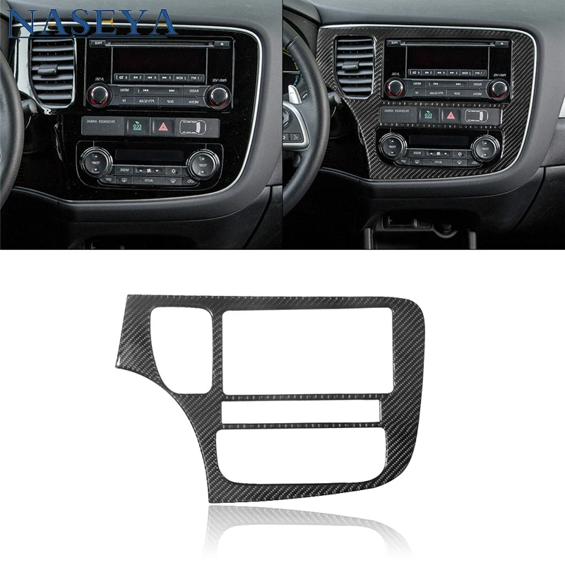 

For Mitsubishi Outlander 2014-2016 Without Navigation Carbon Fiber Sticker Car Styling Accessories Central Vent Console Surround