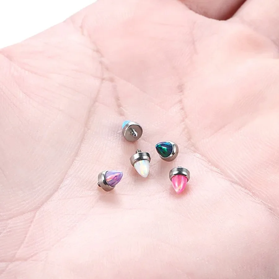 5pcs G23 ASTM F136 Titanium Piercing Jewelry Internally Threaded Top Body Ear Nose Lip Cartilage Tragus Earrings Fashion Unisex