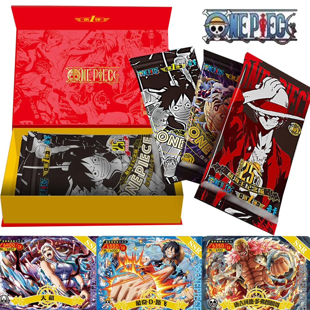 

Genuine ONE PIECE Collection Card Japanese Hot Blooded Youth Anime Monkey D.Luffy 25th Anniversary Edition Card Children Gifts