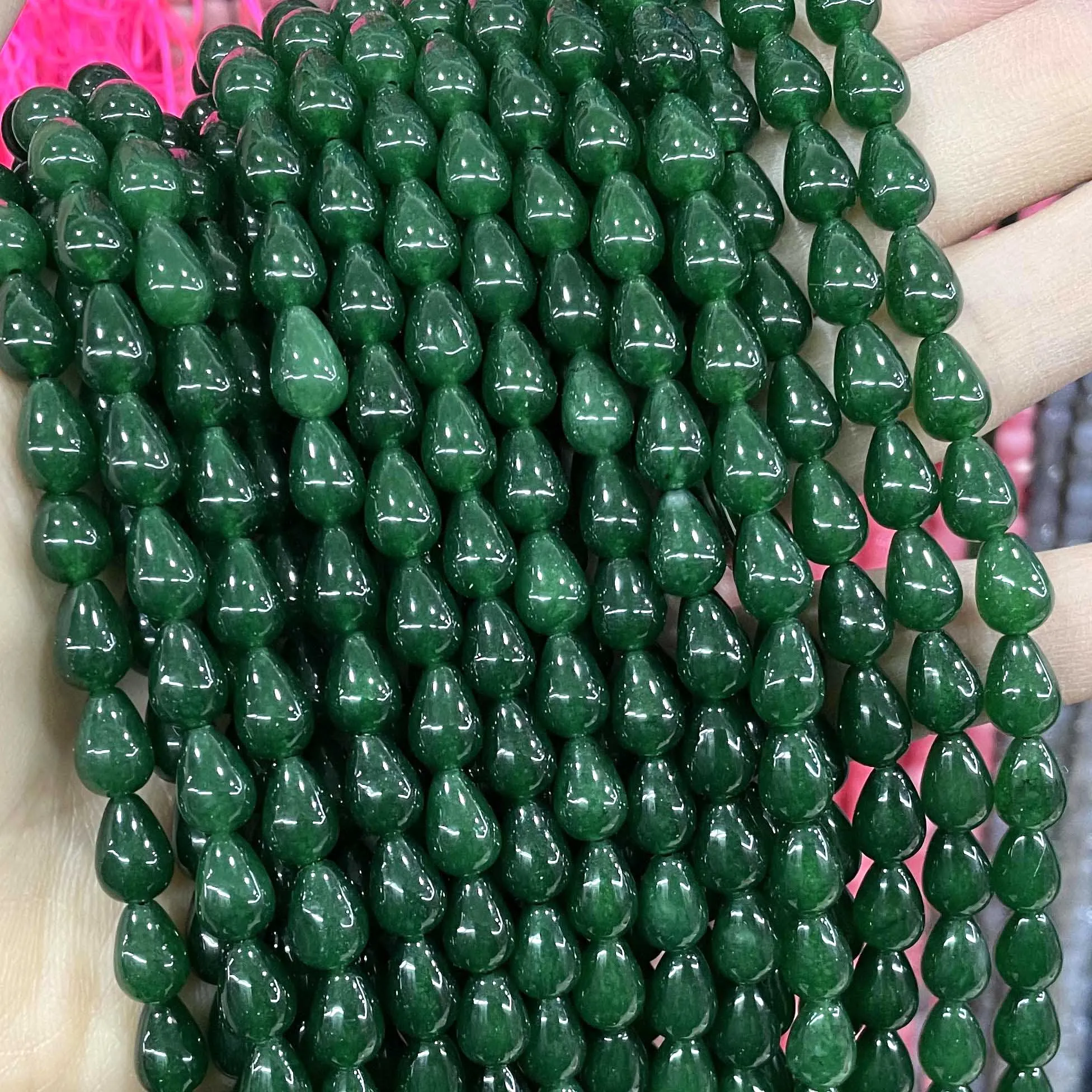 4 5 6 7 8 MM Natural Water Drop Red Chalcedony Jades Stone Loose Spacer Beads For Jewelry Making DIY Earrings Accessories