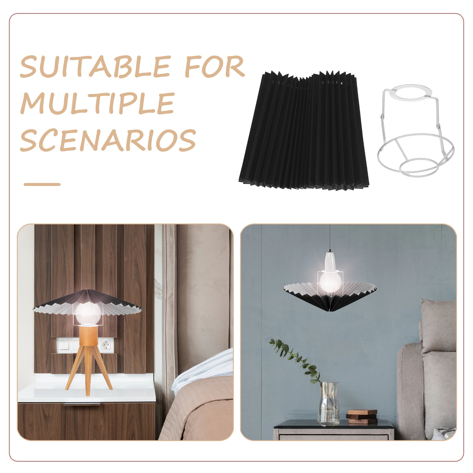 

Umbrella Lampshade Cloth Lamp Shades for Table Bedside Lamps Black Small Desk Accessory Replacement Cover Decorative Shade