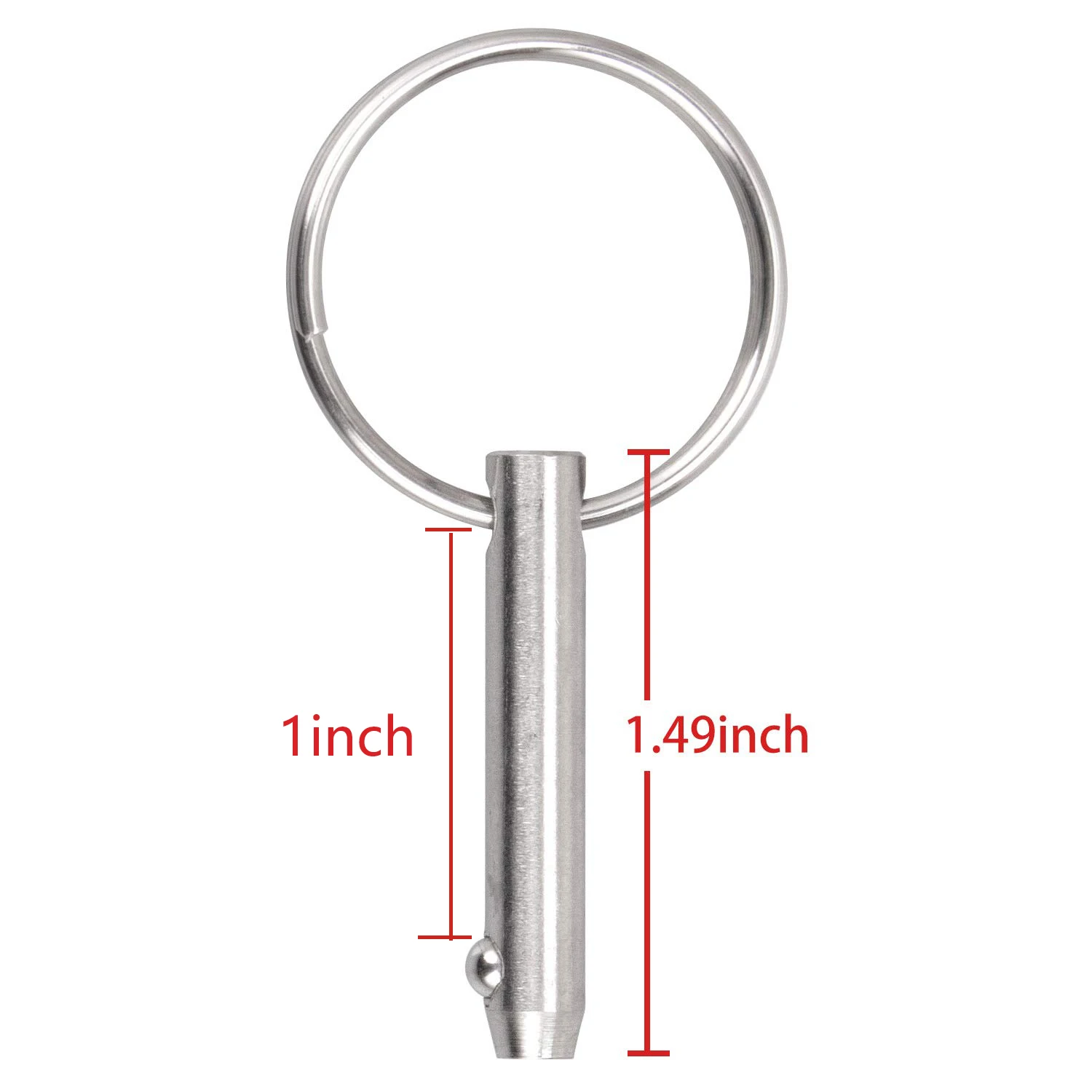 Quick Release Pin Bimini Top Pins with Lanyard, Diameter 0.25 Inch/6.3mm, Total Length 1.49 Inch/38mm ( 1 or 2)