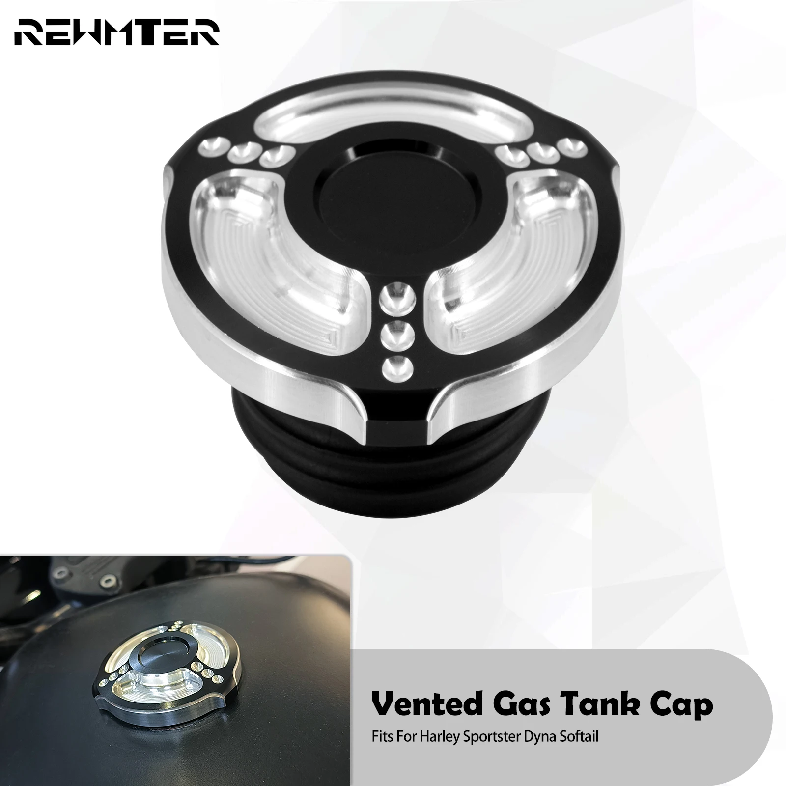 

Motorcycle Fuel Gas Oil Cap Chrome Fuel Gas Tank Cover For Harley Sportster XL 1200 883 Softail Fat Boy Breakout Dyna Road King