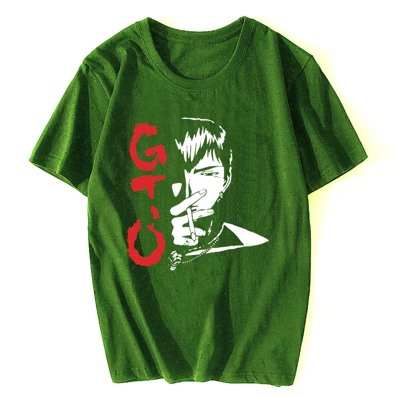 Funny Anime Great Teacher Onizuka T Shirt Men Short Sleeve GTO Manga Tshirt O-neck Cotton Tee Top Japan Eikichi T-Shirt Harajuku