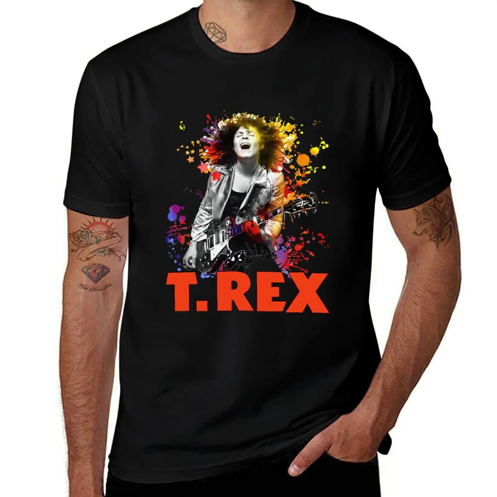 

Birthday Gift T. Rex Rock Band Marc Bolan Retro Cool Top Tee T-Shirt Everyday Wear Basic Short Sleeve Top