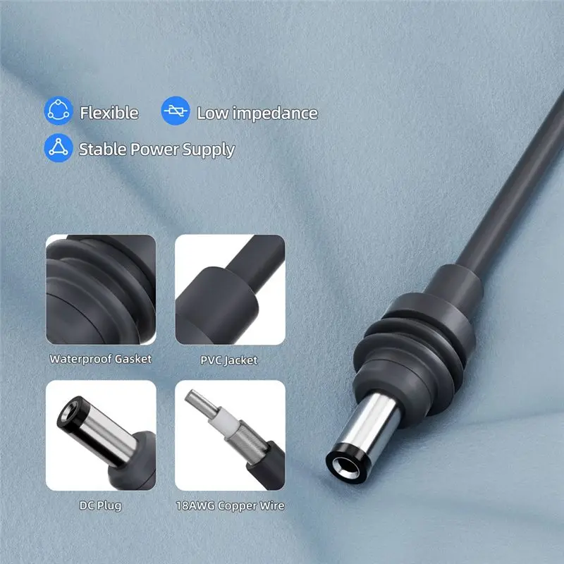 A20F-For Starlink Mini Power Cable For Battery For Starlink Mini Adapter To DC Power 18AWG Cable Cord
