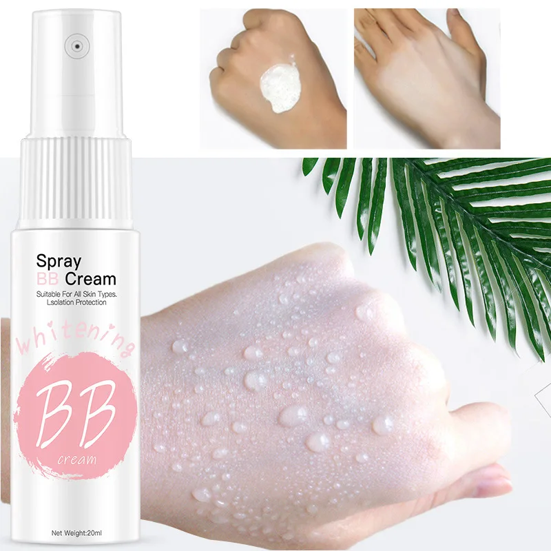 Spray de blanqueamiento rápido, Base líquida correctora, ilumina, crema hidratante BB, maquillaje cosmético impermeable para la cara