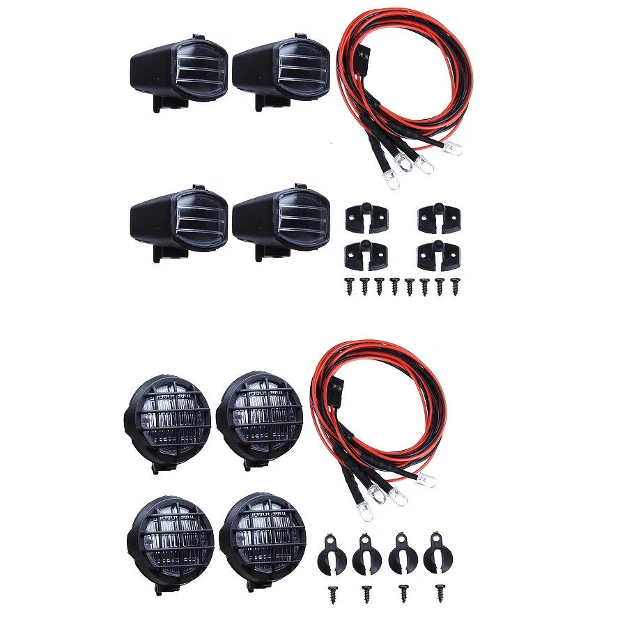 RC Roof LED Spotlight Light Lampshade 1Set For 1/10 Traxxas TRX4 Axial SCX10 D90 D110 90046 CC01 TF2 Model Car Upgrade Parts