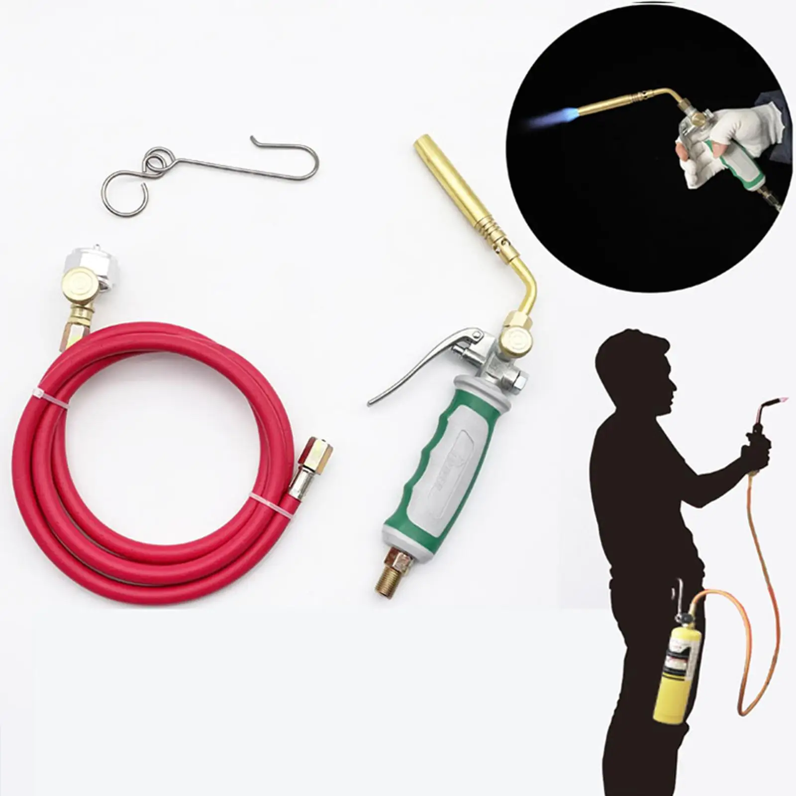 Mapp Welding Piezo Ignition Gas Flame Tool 1.6m Hose Outdoor Picnic BBQ Heating Quenching Plumbing Brazing