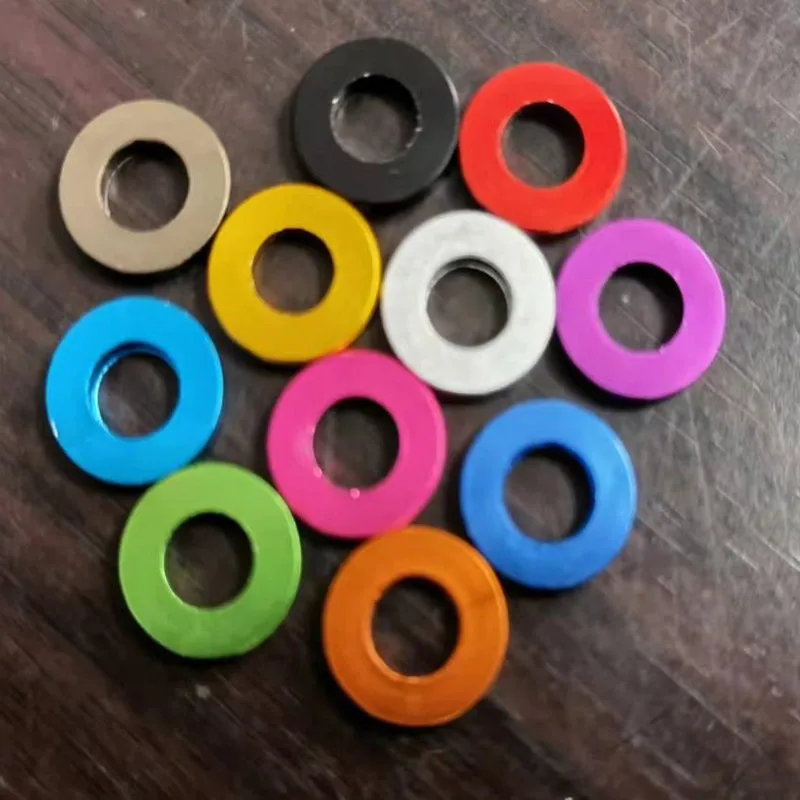 10pcs/lot M3 M4 M5 M6 M8 M10 Anodized Corlorful Aluminum Flat Gasket Washer For Rc Part