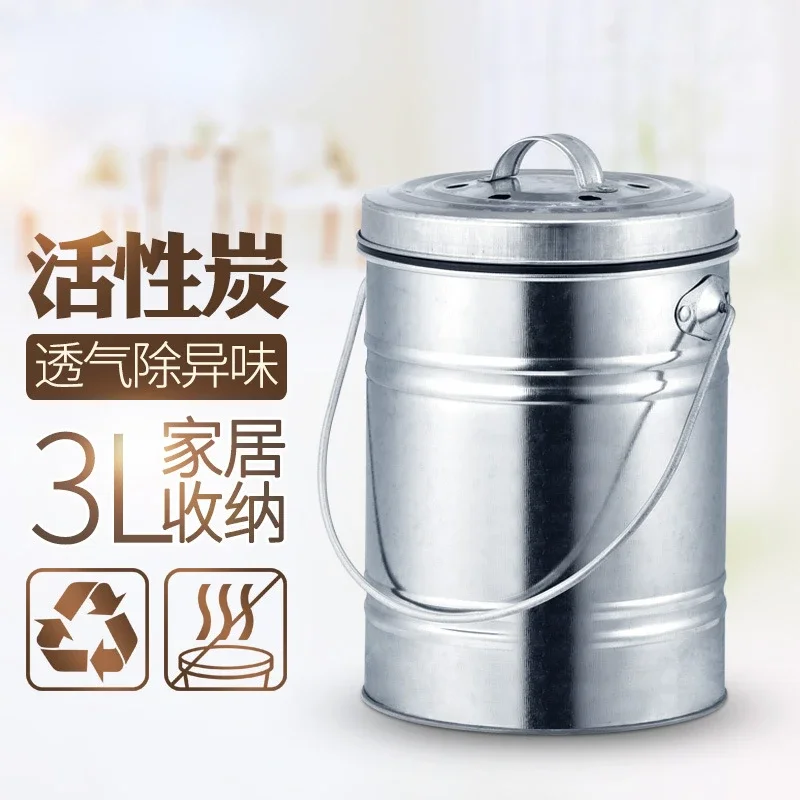 

Контейнер для компоста из нержавеющей стали 3 л — бытовой контейнер для остатков овощей с угольным фильтром, черный