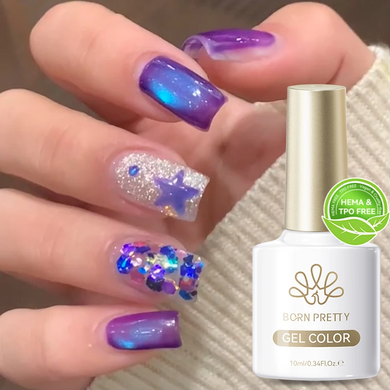 جل مغناطيسي BORN PRETTY HEMA TPO Free Blueberry Cat 10 مللي جل مغناطيسي شبه دائم يحتاج إلى علاج مصباح الأشعة فوق البنفسجية مع عصا مغناطيسية