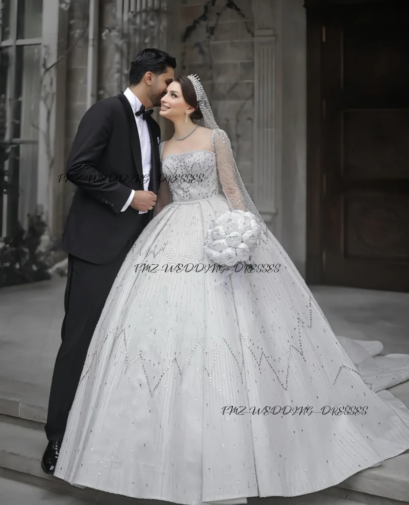 Customized wedding dress beaded square collar Elegance weddings dresses vestidos de novia amanda novias amanda novias official