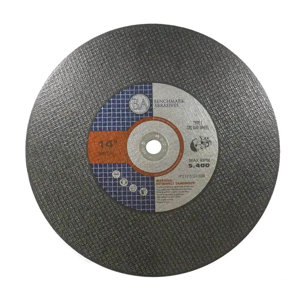 Abrasives Aluminum Oxide Type 1, 14 Inch Gas Saw Cut Off Wheels with 1/8