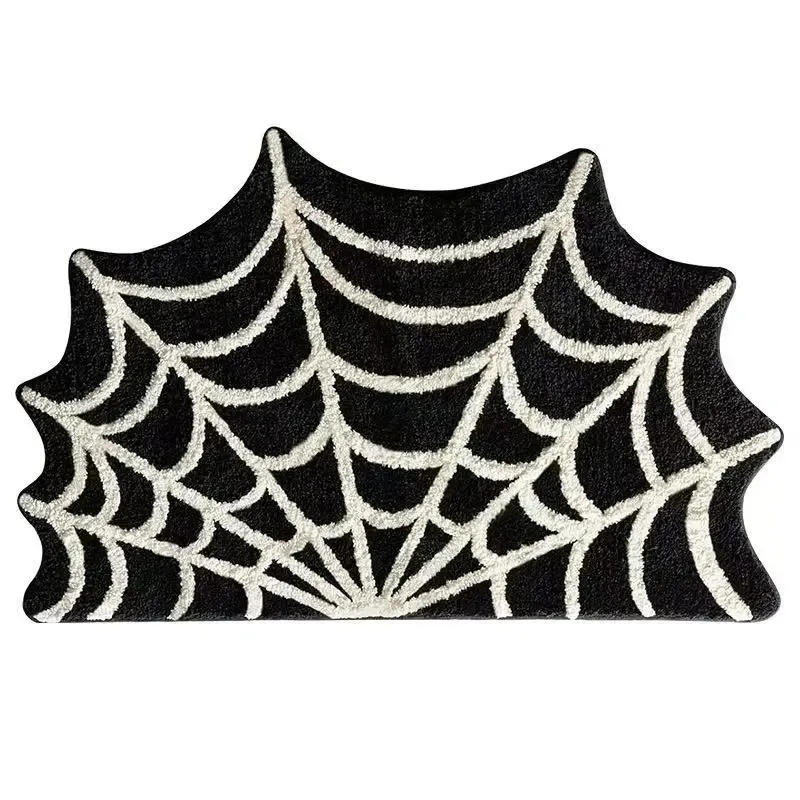 VIKAMA Non-slip Halloween Spider Web Absorbent Mat for Bathroom Halloween Decor