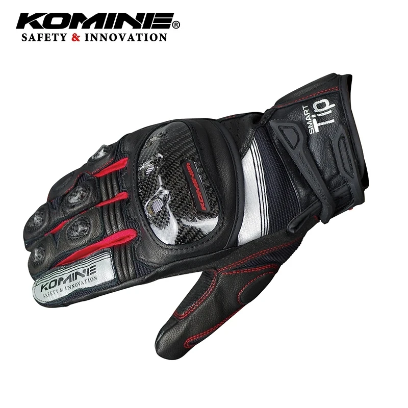 KOMINE GK193 carbon fiber motorcycle gloves leather breathable 3D Knight riding glove dry 3 colors KOMIN GK193 Gloves