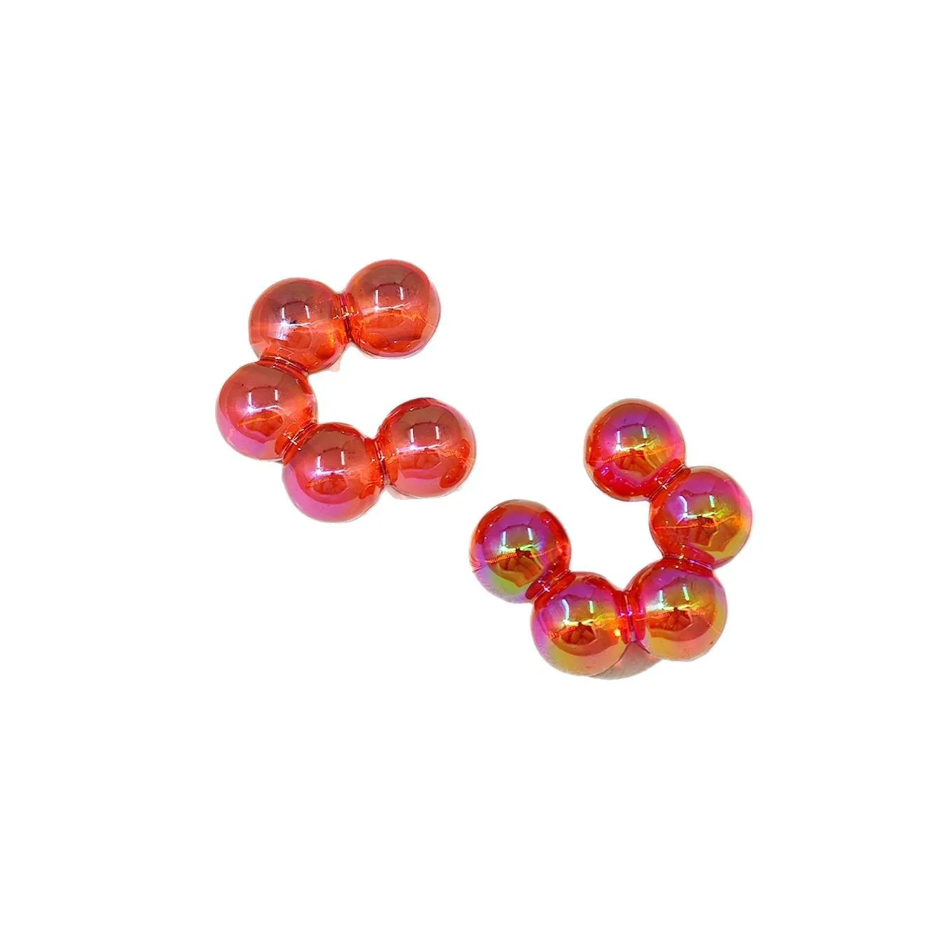 여름 무지개 빛깔의 기하학 C 후프 아크릴 귀걸이 귀에 커프 쥬얼리 액세서리에 크리 에이 티브 미니멀리스트 서리로 덥은 반투명 클립