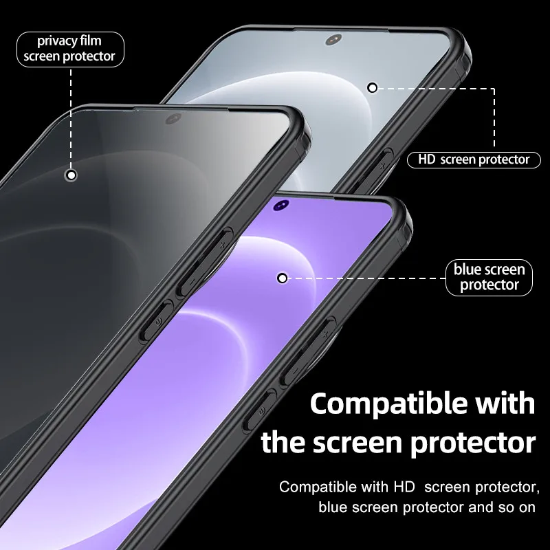 Transparent Magnetic Ice Crystal Armor Phone Case For Xiaomi 15 Ultra 15 Pro Lens Camera Full Protective Cover