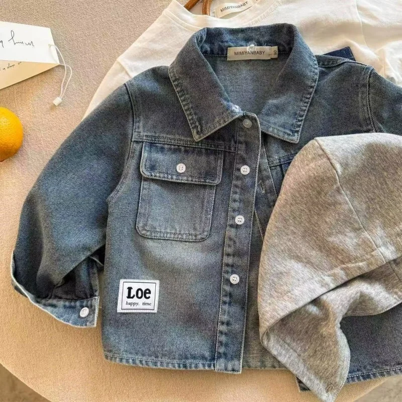 

Children's Spring and Autumn Jacket 2025 Spring Boys' Japanese Trendy Brand Hooded Cowboy Baby Stylish Jacket Girls' Top