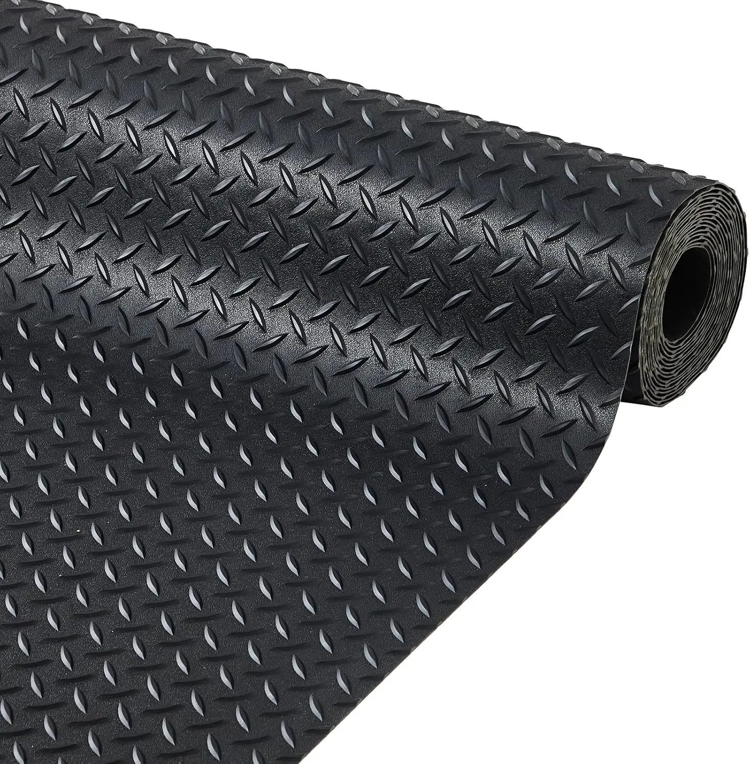 TWISTER.CK 7.8 X 20 ft Garage Floor Mat – 2.8mm Thick Diamond Plate Vinyl Flooring Roll, Heavy-Duty SBR Rubber Mat for Under Car, Large SUVs, MPVs & Pickup Trucks