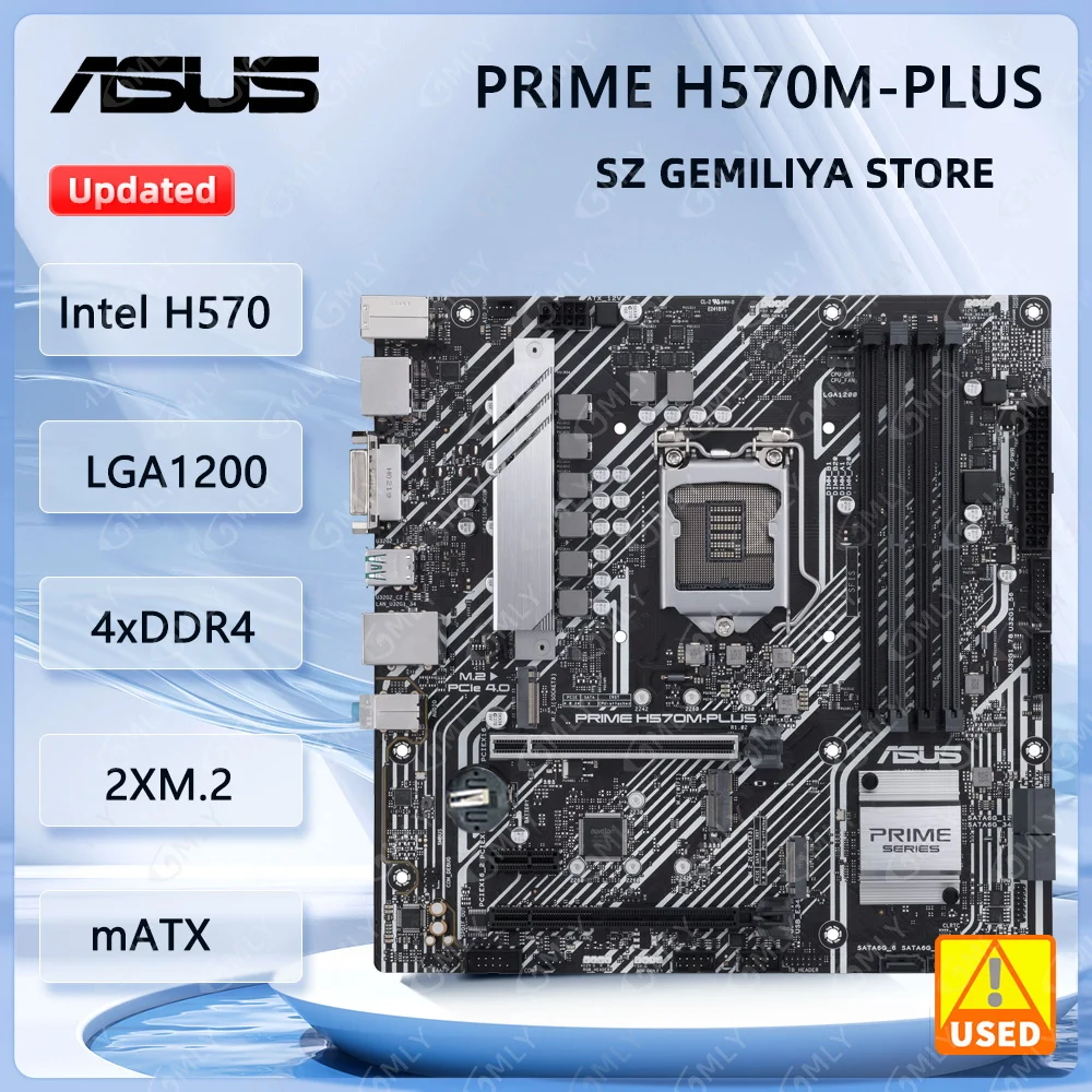 

ASUS PRIME H570M-PLUS Motherboard LGA 1200 Chipset H570 DDR4 128GB M.2 support Core i3-10105 i5-10400 i5-11500 i7-10700 i9-11900