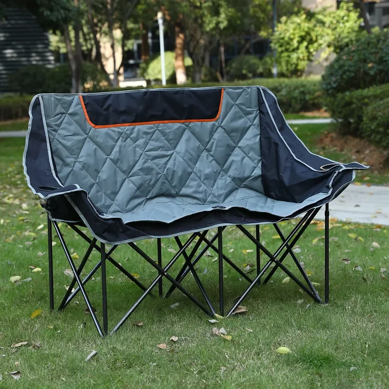 Portable Outdoor Camping Folding Chair Thickened Double Seat Soft Comfortable Leisure Furniture for Wholesale Direct from
