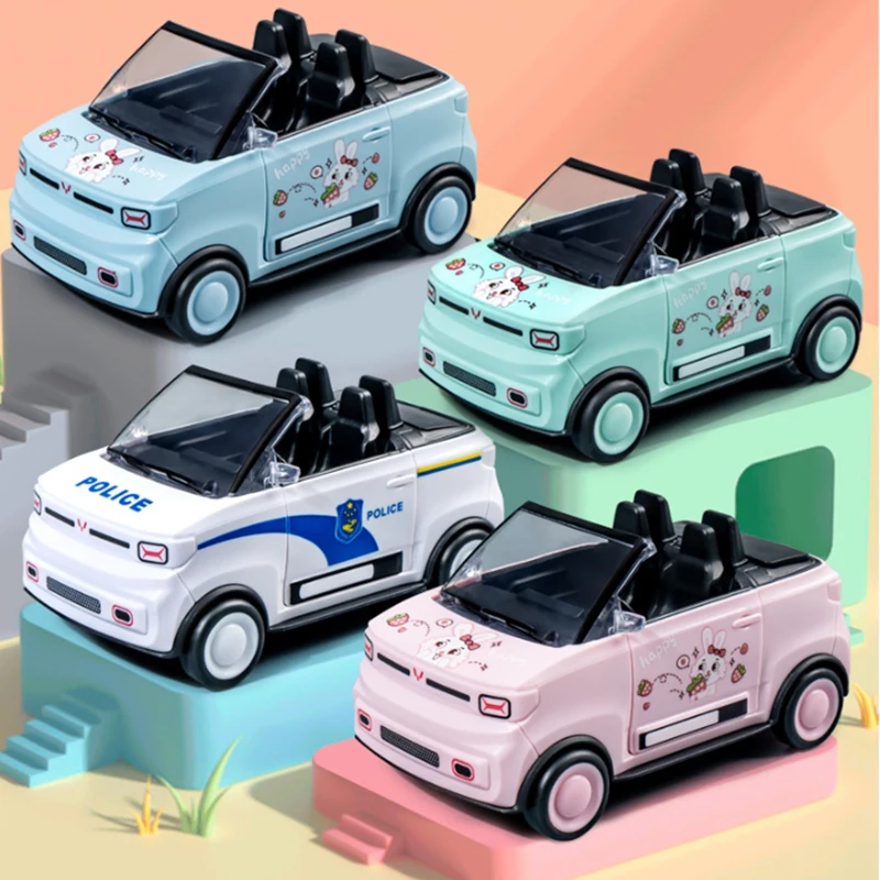 Crianças carro conversível brinquedos inércia mini dos desenhos animados macaron mini brinquedo carro simulação bonito puxar para trás modelo de brinquedo do carro para crianças presentes