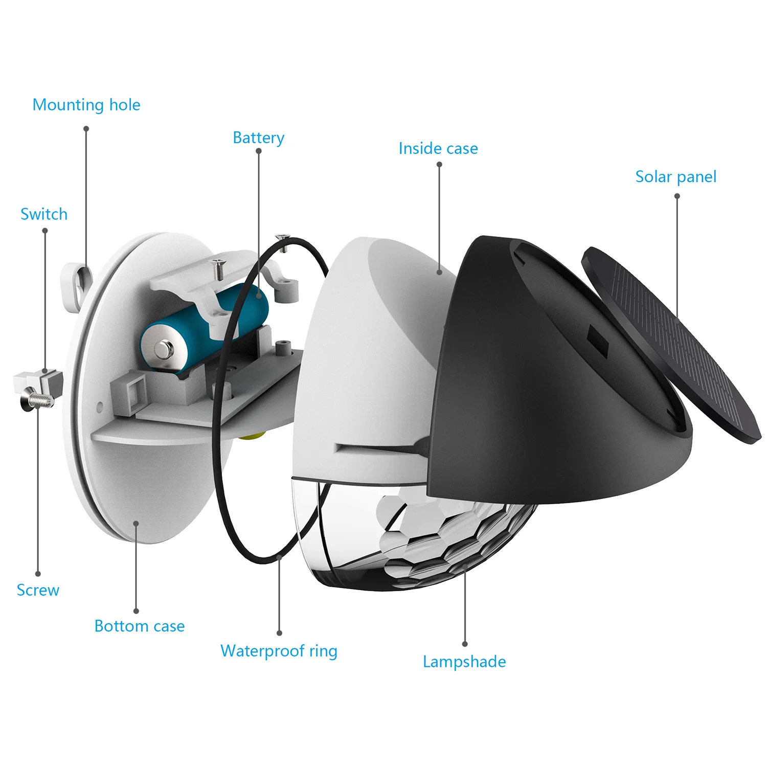 لاوو-أضواء الجدار بالطاقة الشمسية ، 4 حزمة ، للحديقة ، السياج ، الدرج ، الجدار جبل ، المسار ، الخطوة #2