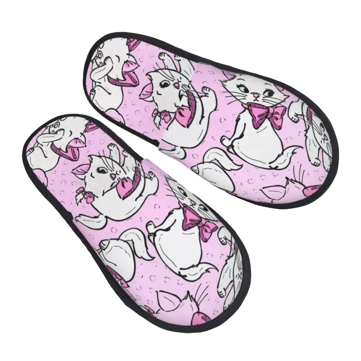 

Розовые зимние тапочки Aristocats Marie Cats, уютные шлепанцы из пены с эффектом памяти для спальни, противоскользящие