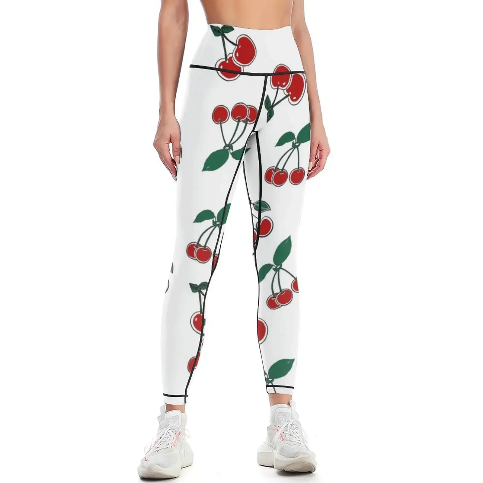 

cherries pattern, cherries lover, cherries Leggings for fitness Tight fitting woman Women's fitness Womens Leggings