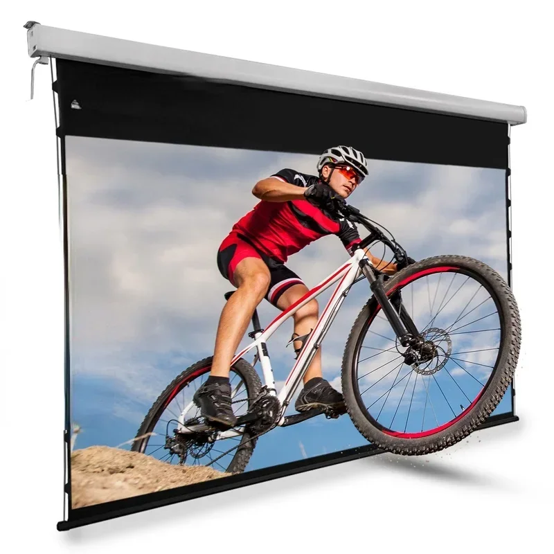120inch electric Tab tension projection projector screen  alr ceiling pull down motorized projection screen