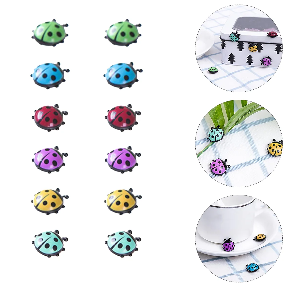 

12 Pcs Magnets Ladybug Magnetic Sticker Fridge Creative Refrigerator Decorations DIY Kitchen