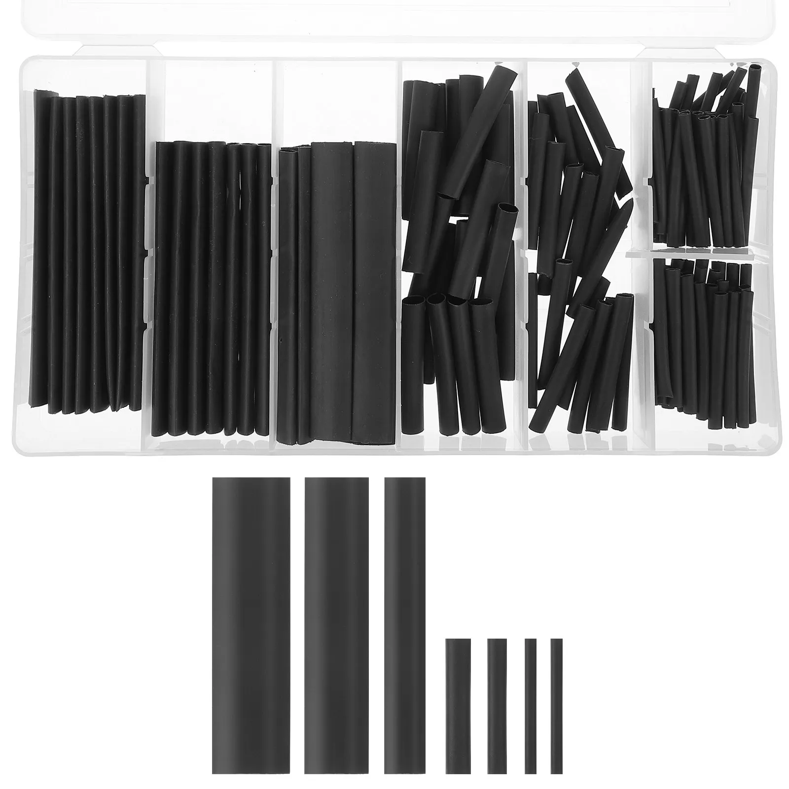 127Pcs Heat Shrink Tubing Kit Assorted Sizes Wire Cable Wrap Insulation Heat Shrink Tubes Electrical Sleeve Wrap Cable