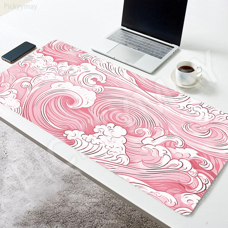 

Large Gaming Mousepads Pink Mouse Pad Computer Mousepad Mouse Mat Antislip Rubber Desk Pads PC Keyboard Mats Table Rug 120x55cm