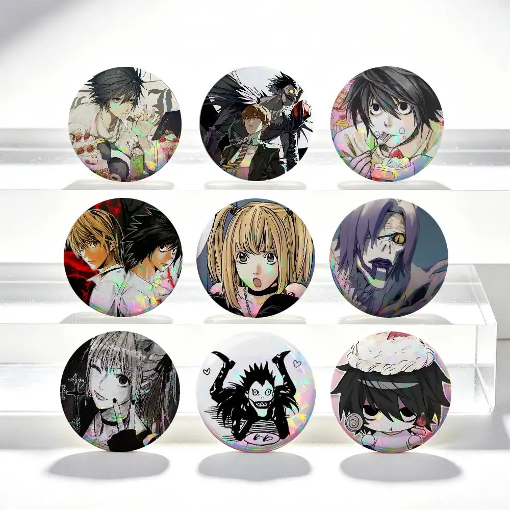 Anime Death Note,Ryuk Yagami Light L Lawliet Button Pin Minimalist Y2K Psychedelic Retro Brooch Bag Lapel Badge Jewelry Gifts