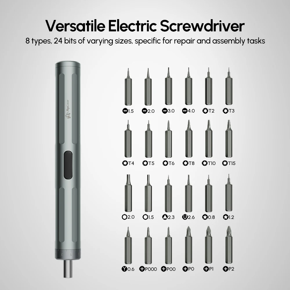 

24 in 1 Electric Screwdriver 9 Torque Smart Precision Power Tool Magnetic Screw Driver Bits for iPhone Watch PC Laser Engraver