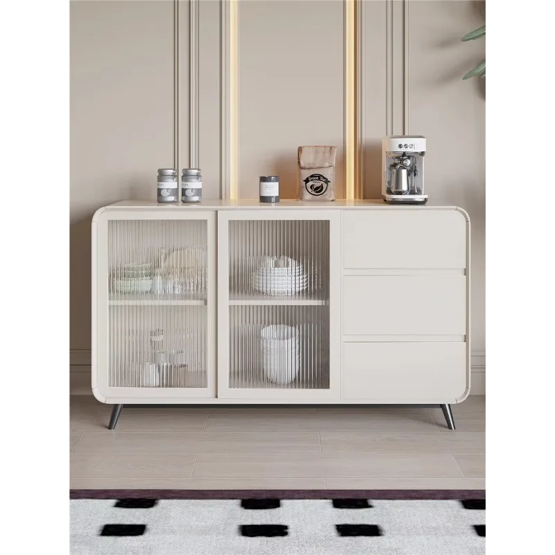 

Обеденный боковой шкаф из цельного дерева, встроенный у стены, чайный шкаф, входной шкафчик, шкаф для хранения в гостиной, светлый роскошный шкаф