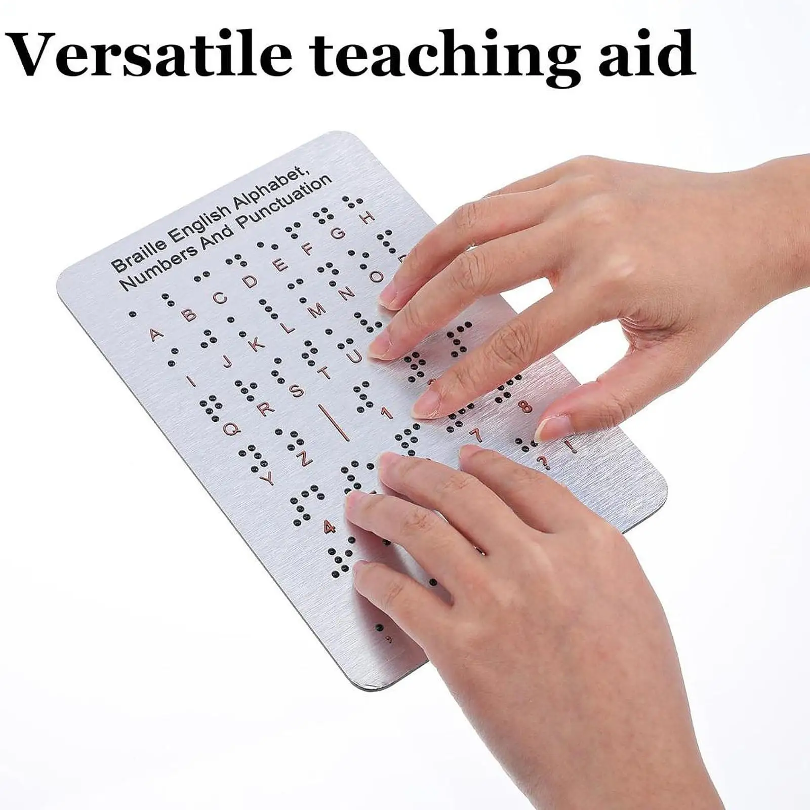 Braille Alphabet Board Braille Learning Card Letters, Numbers, and Punctuation