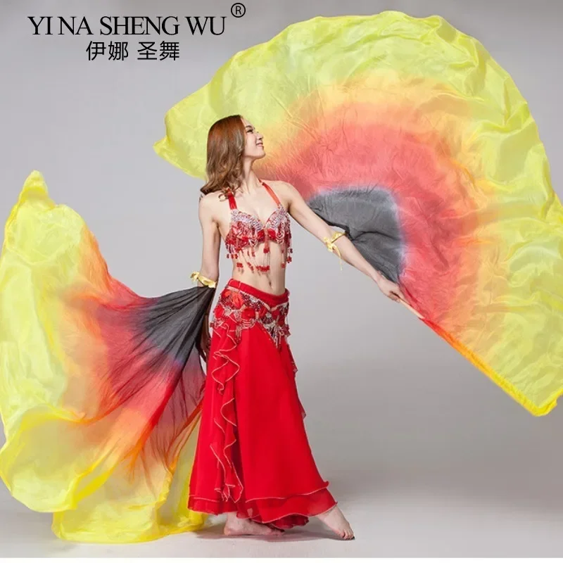 Belly Dance Isis Wings For Women 100% Silk Half Circle Veils 1Pair Professional Belly Dance Costume Props For Practice Performan