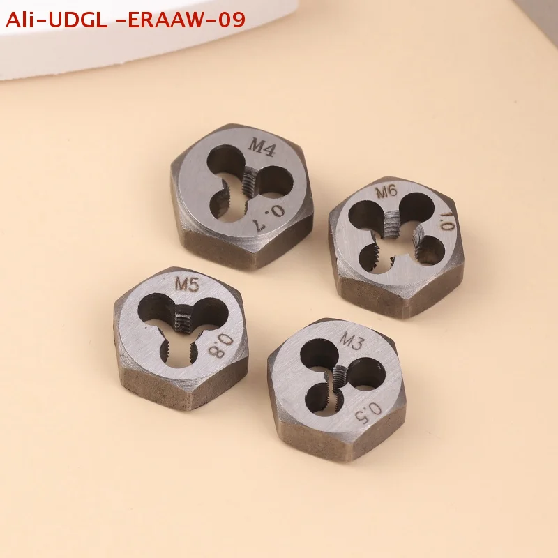 1PC Metric Thread Hexagon Die Hex Cutting Threads Screw Hexagonal Dies M3*0.5 M4*0.7 M5*0.8 M6*1.0 Hand Thread Dies