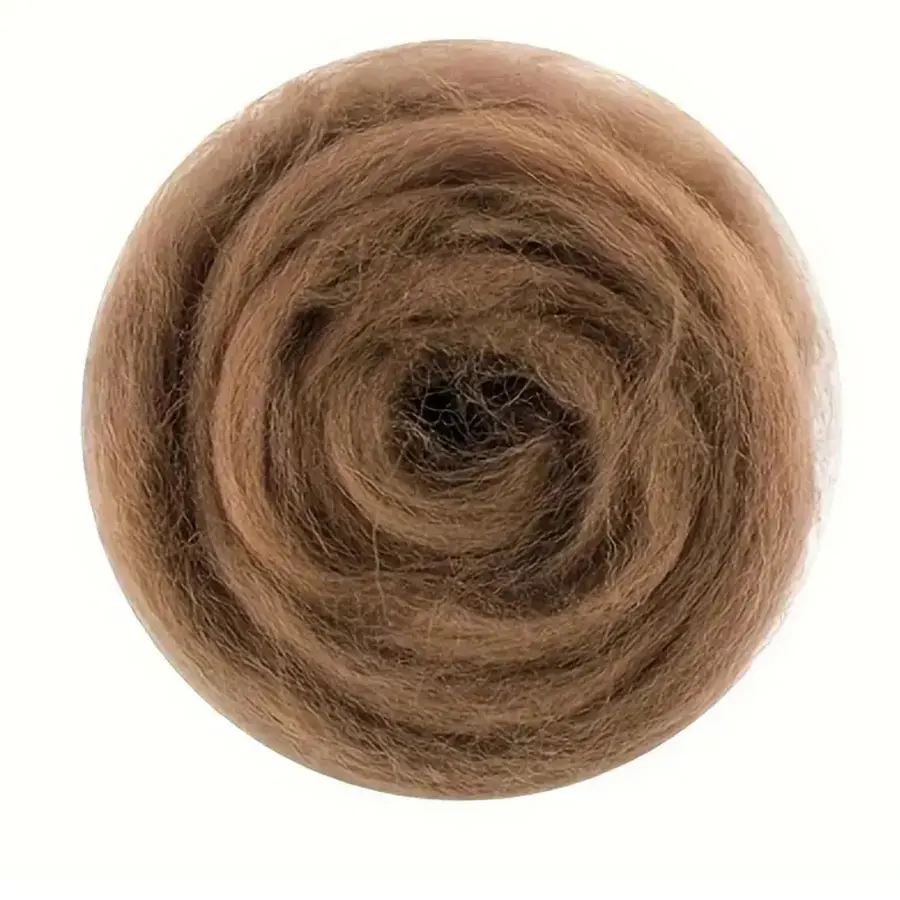 1 Roll, 10 Colors Brown Needle Felting Wool Animal Series Wool Fibre Wool Roving For Needle Wool Felt DIY