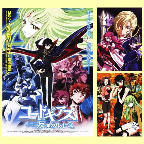 Anime Code Geass Unframed Canvas Poster Poster Art Lelouch C.C. Canvas Wall Decor for Bedroom Living Room Home Decoration