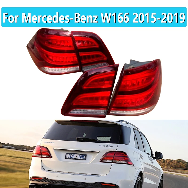 For Mercedes-Benz W166 GLE320 GLE350 GLE400 GLE500 GLE550 2015-2019 Red Rear Car LED Tail Light Brake Light