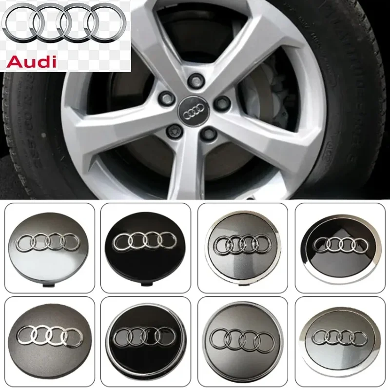 4PCS new Audi hub center cover A4L A6L A5 Q5 Q7 A3 Q3 tire center five-claw hub cover 4F0 601 165 N auto parts 8R0.601.165