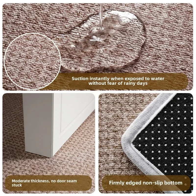 Simple Faux Jute Textured Rug Living Room Indoor Outdoor Area Rug for Farmhouse Patio and Kitchen Rug High Traffic Washable Rug