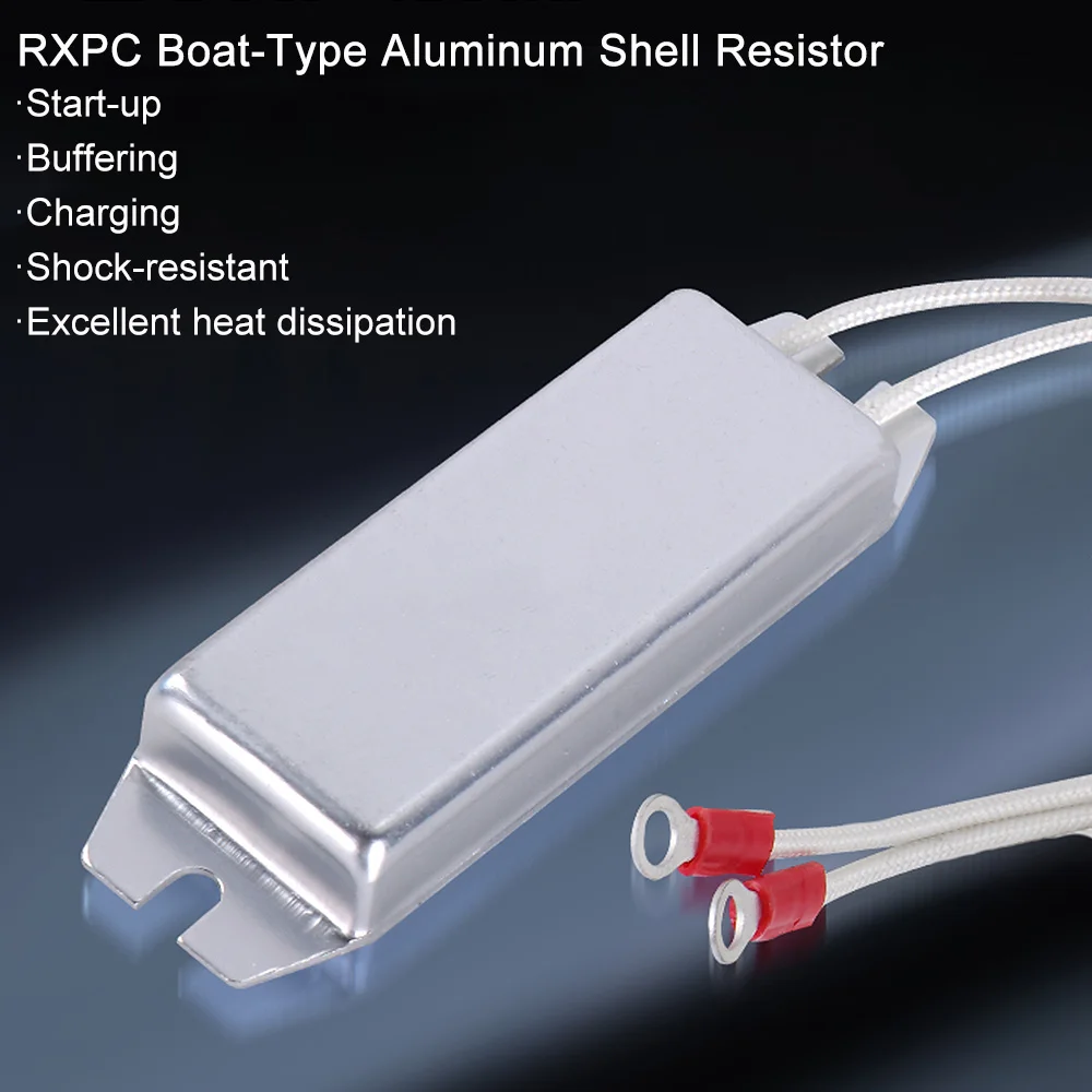 1 Buah RXPC RXG28 Resistor Cangkang Aluminium 60W 5 Ohm 10R 20R 30R 40R 50R 60R 100R Resistor Wirewound Daya Tinggi untuk Elektronik