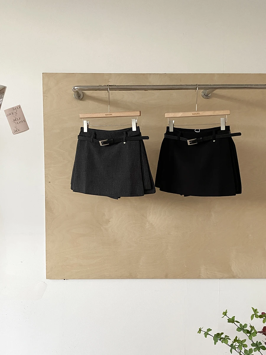

Fashionable Pure Color High Waist A-Line Skirt Women's Premium Feeling Early Autumn New Style Korean Style Commute