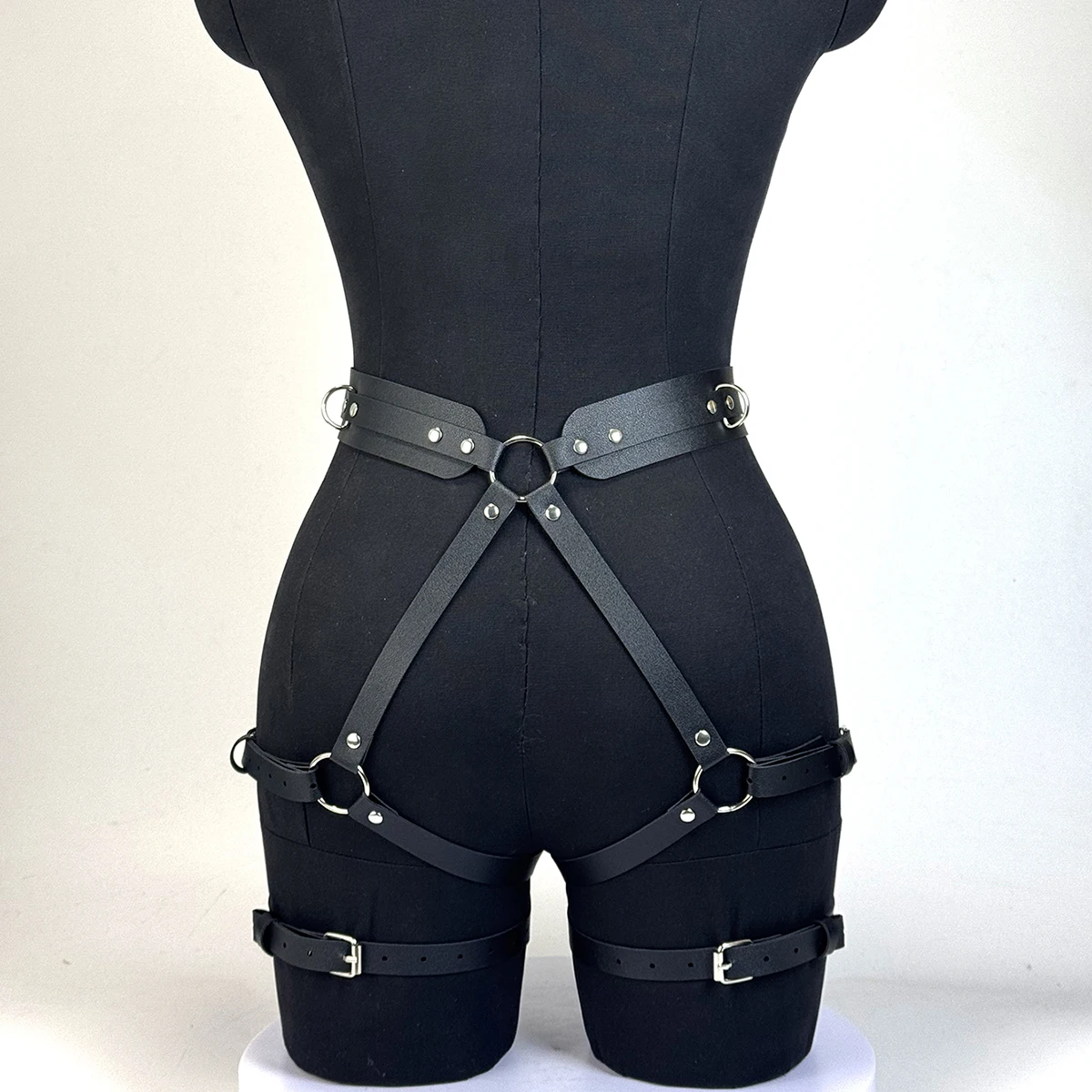 Frauen Mode Gürtel Breites Korsett Leder Mieder Taille PU Leder Gürtel Körper Harness Goth Kleidung Zubehör – Detail 13