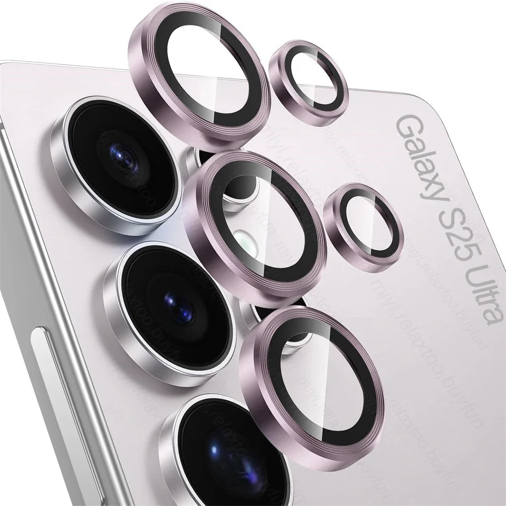 

For Samsung S25 Ultra Titanium Alloy Camera Protectors Ring Cap SamsungS25Ultra Galaxy S25 Ultra Rear Lens Tempered Glass Cover