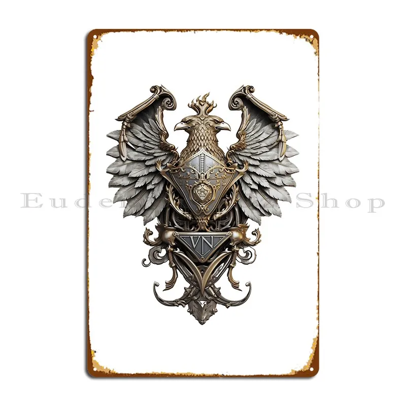 double headed eagle Metal Signs Funny Print Create Rusty Wall Mural Tin Sign Poster